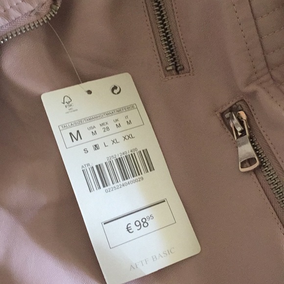 Blush Pink Fauxbiker leather jacket - Picture 4 of 4